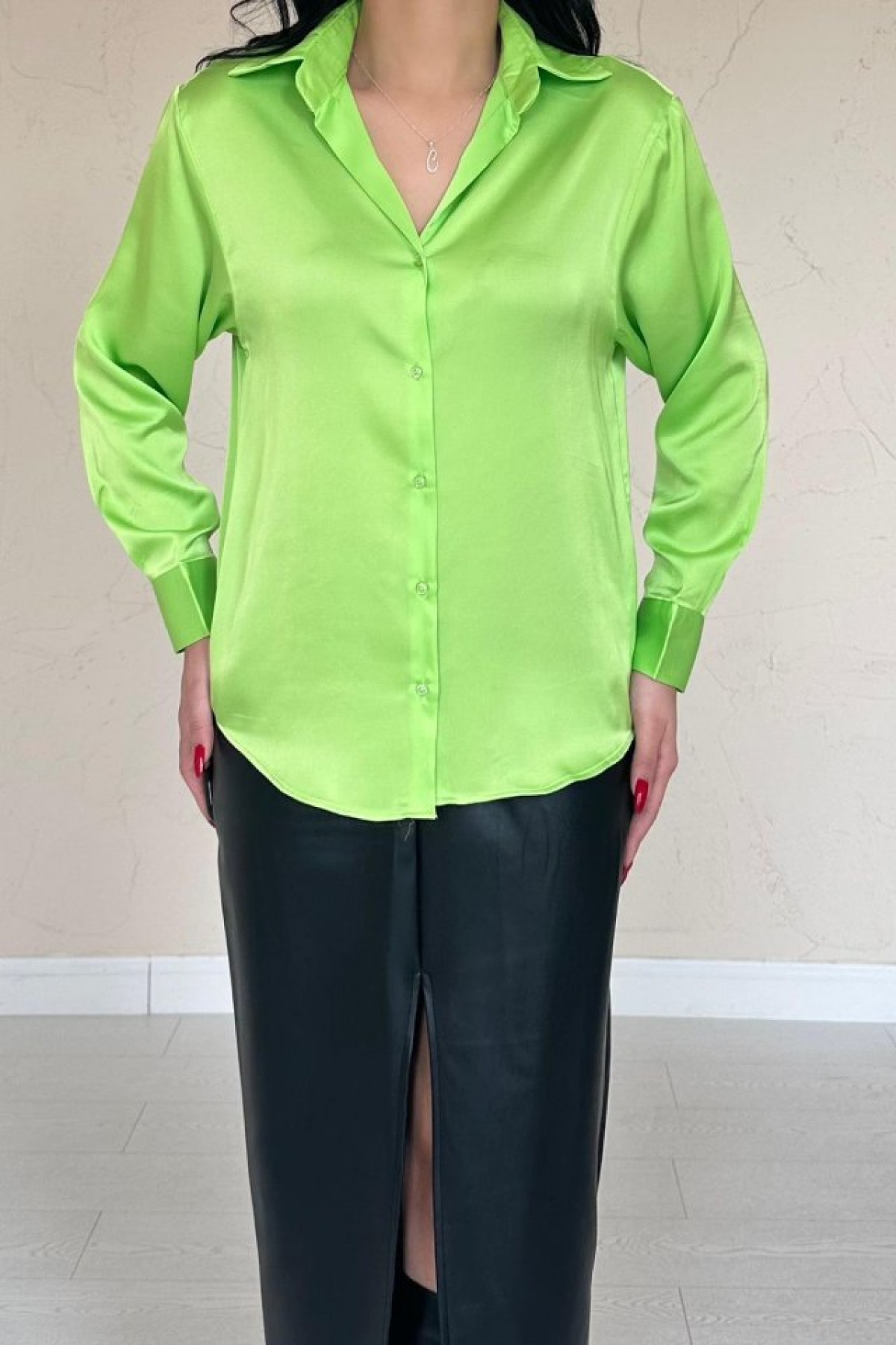 Neon Satin Shirt