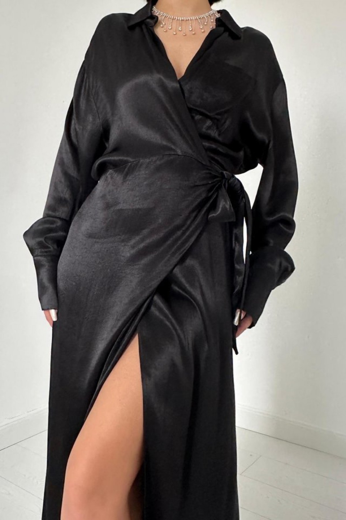 Black Belted Shirt Dress