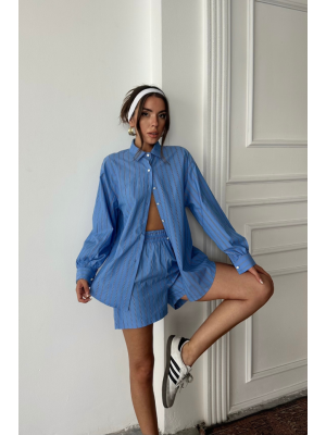 قميص مخطط من قماش البوبلين 