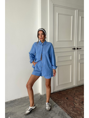 قميص مخطط من قماش البوبلين 