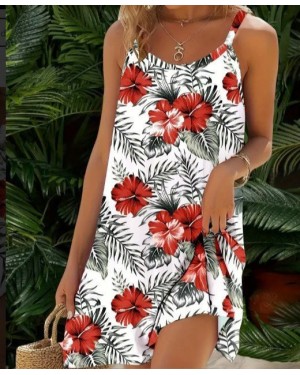 Women's Strappy Floral Patterned Supreme Dress
