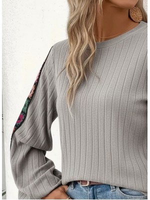 بلوزة نسائية بأكمام طويلة وياقة قارب وحزام داخلي ناعم