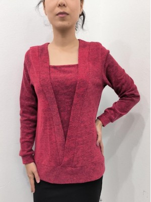 Women's Long Sleeve Double Breasted Collar Sleeve and Hem Cuff Detail Soft Blouse