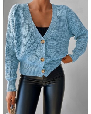 Button Detail Knit Blouse