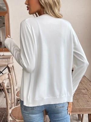 Kadın Uzun Kollu önden Düğmeli Triko Ceket