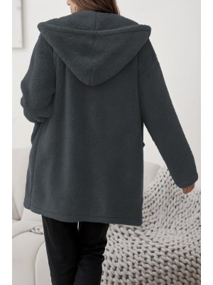 Women's Long Sleeve Hooded Front Zippered Pocket Welsoft Jacket