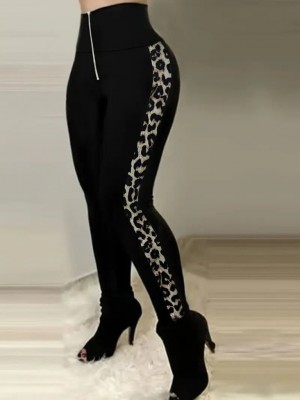 Women's High Waist Side Stripe Detailed Diving Leggings
