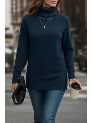 Kadın Uzun Kollu Balıkçı Yaka Triko Bluz