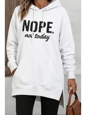 Kadın Uzun Kollu Kapşonlu Bağcıklı Viskon Iki Iplik Sweat