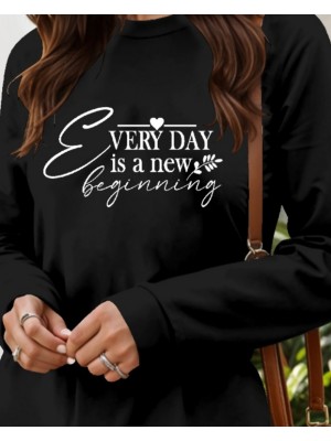 Kadın Uzun Kollu Bisiklet Yaka Kısa Viskon Iki Iplik Elbise