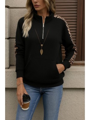 Kadın Uzun Kollu Balıkçı Yaka önden Fermuarlı Polar Bluz