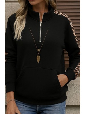 Kadın Uzun Kollu Balıkçı Yaka önden Fermuarlı Polar Bluz