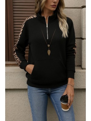 Kadın Uzun Kollu Balıkçı Yaka önden Fermuarlı Polar Bluz