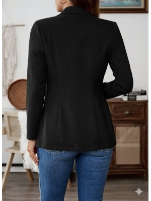 Kadın Uzun Kollu Yakalı Tek Düğmeli Süet Ceket