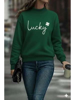 Kadın Uzun Kollu Bisiklet Yaka Viskon Iki Iplik Bluz