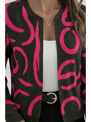 Kadın Uzun Kollu önden Fermuarlı Kısa şardonlu Dalgıç Ceket