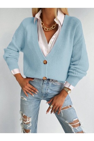 Düğme Detay Triko Bluz