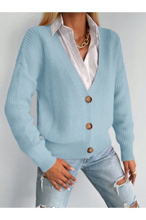 Düğme Detay Triko Bluz