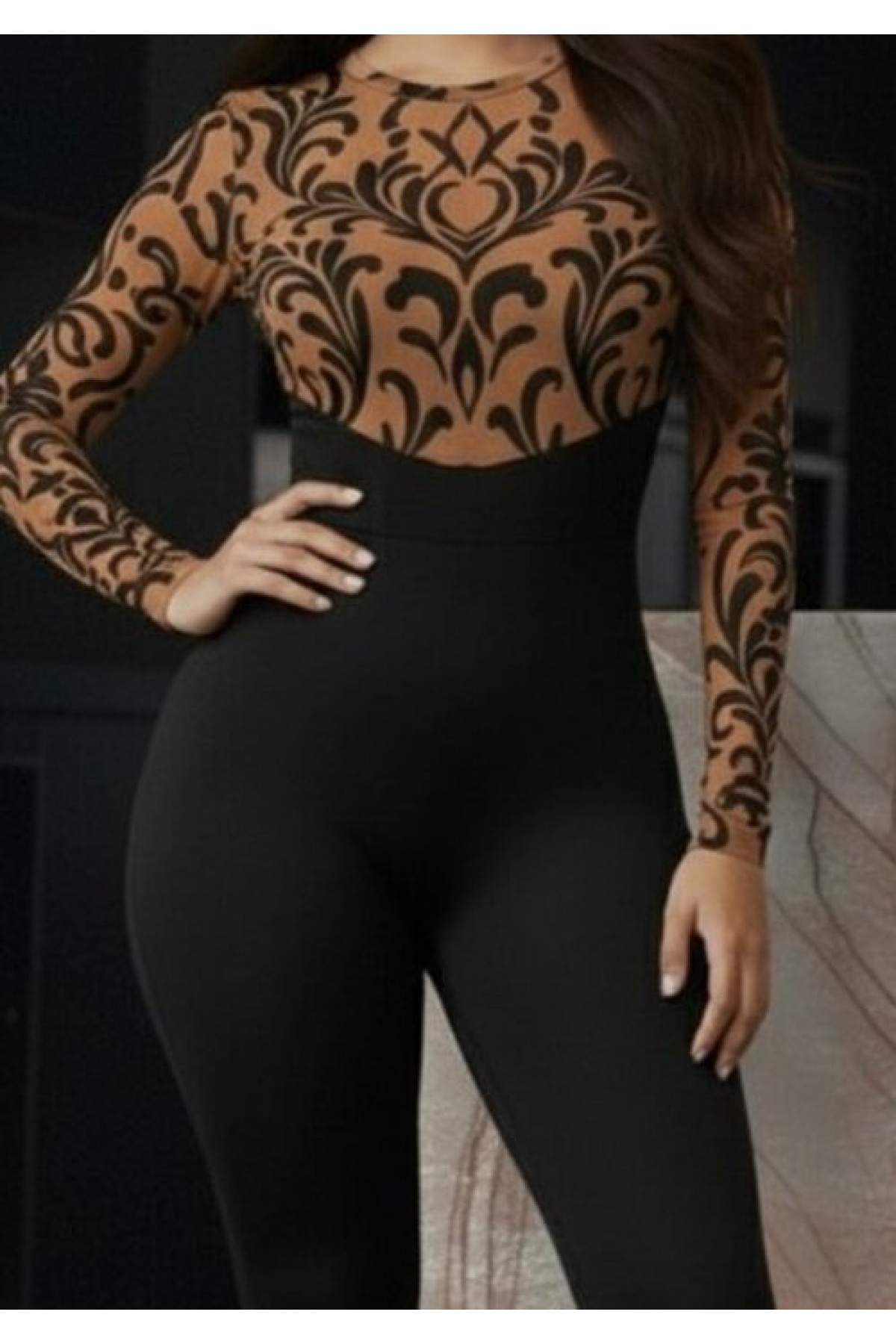 Women's Black Crepe Fabric Trousers