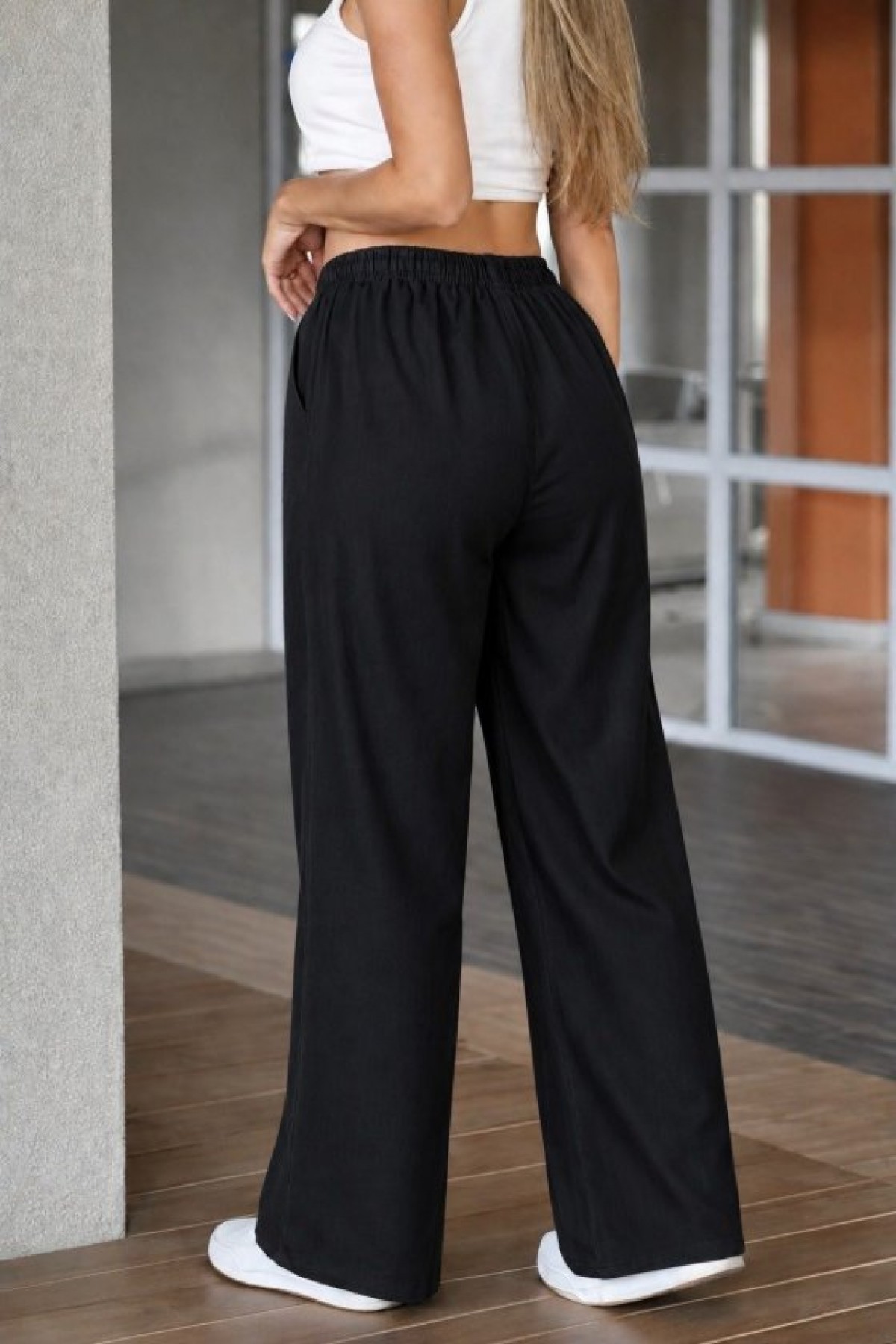 Women's High-Waisted Elasticated Drawstring Jeans