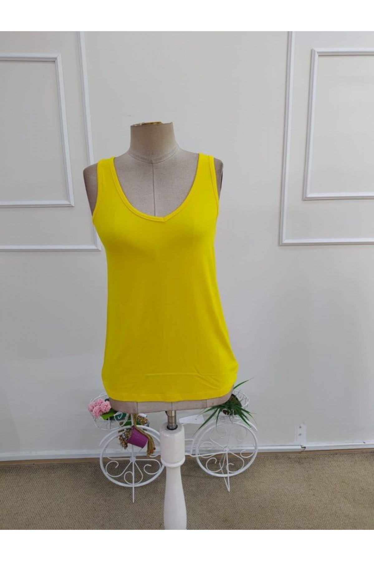 Women's Strappy Wide V-Neck Viscose Blouse