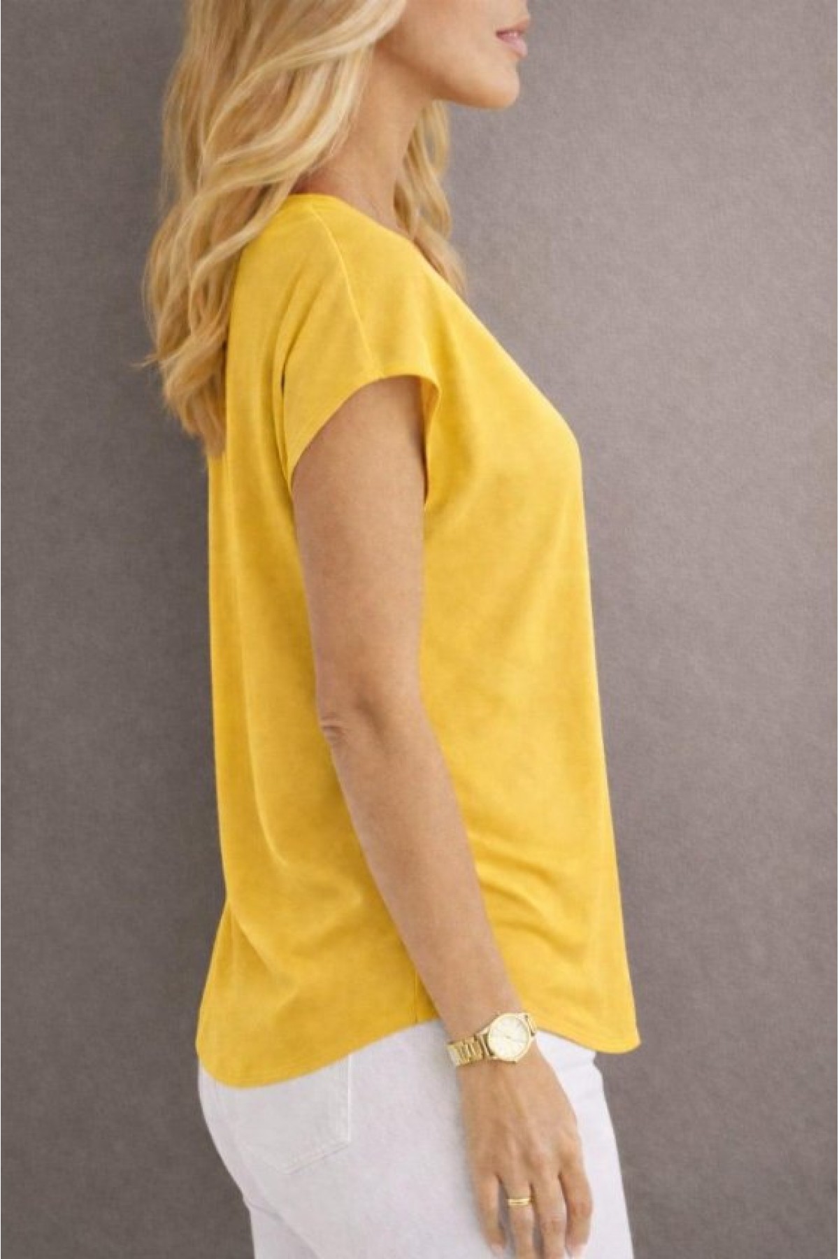 Women's V-Neck Short Sleeve Woven Viscose Blouse