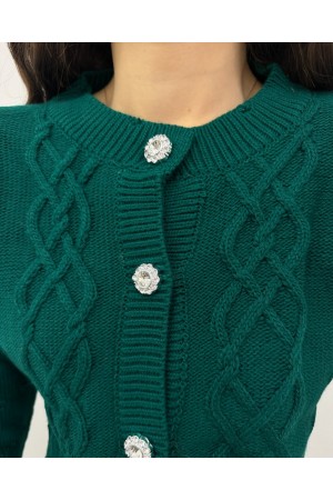 سترة ممزقة بأزرار حجرية16 -زمرد