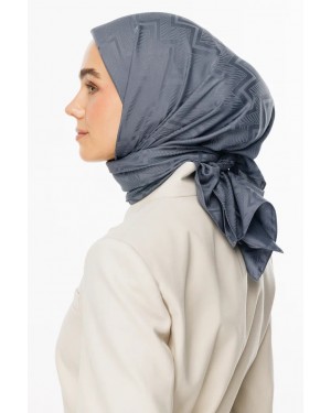 Viora Desen İpeksi Jakar Eşarp - Füme