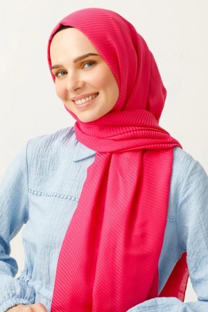 Striped Pattern Cotton Jacquard Scarf 