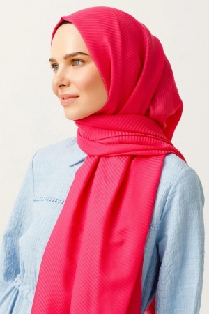 Striped Pattern Cotton Jacquard Scarf 