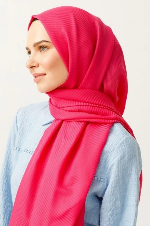 Striped Pattern Cotton Jacquard Scarf 