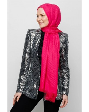 شال من القطن بنمط متعرج 