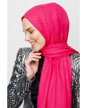 شال من القطن بنمط متعرج 