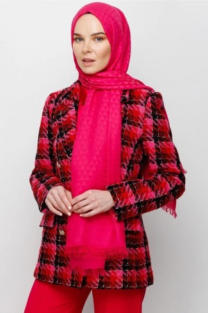 Prism Pattern Cotton Jacquard Scarf 