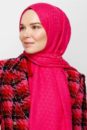 Prism Pattern Cotton Jacquard Scarf 