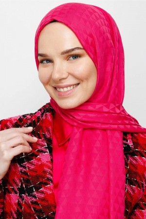 Prism Pattern Cotton Jacquard Scarf 