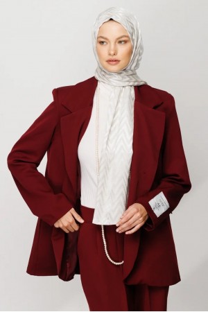 وشاح جاكار لامع بنمط متعرج 