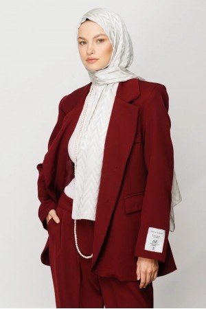 وشاح جاكار لامع بنمط متعرج 
