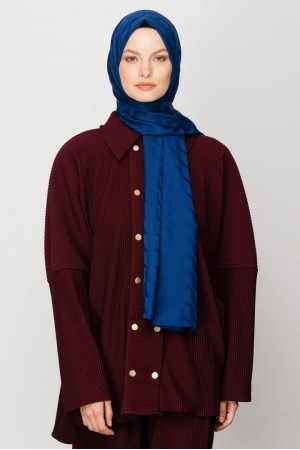 Wave Pattern Silky Jacquard Scarf 