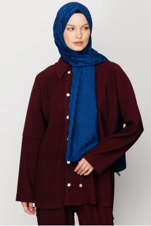 Wave Pattern Silky Jacquard Scarf 