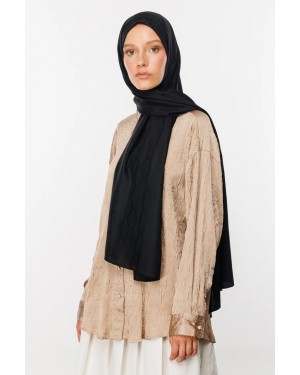 Aura Desen İpeksi Jakar Şal - Siyah