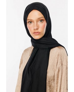 Aura Desen İpeksi Jakar Şal - Siyah