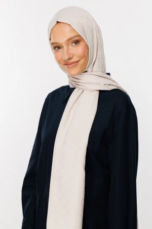 وشاح جاكار حريري بنقشة زهرة اللوتس 
