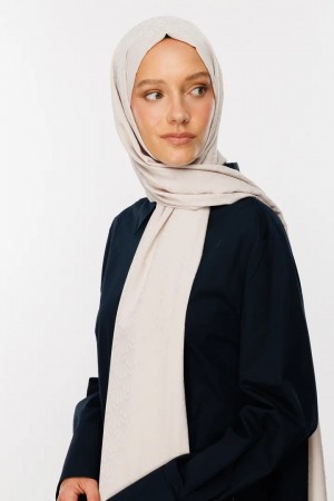 وشاح جاكار حريري بنقشة زهرة اللوتس 