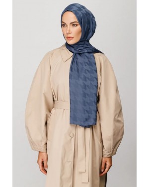 Kazayağı Desen İpeksi Jakar Şal - Antrasit