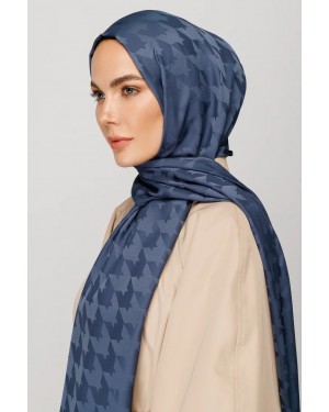 Kazayağı Desen İpeksi Jakar Şal - Antrasit