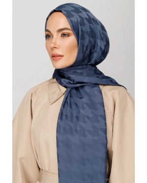 Kazayağı Desen İpeksi Jakar Şal - Antrasit