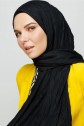 Piliseli Bambu Şal - Siyah