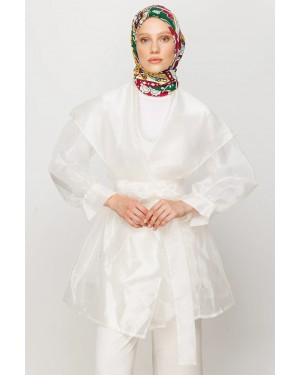 40 Yama Desen Pilise Eşarp - Yeşil