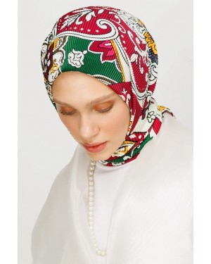 40 Yama Desen Pilise Eşarp - Yeşil